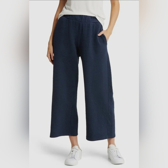 Sol Angeles Pants - Sol Angeles, Women's Textured Stripe Wide Leg Pants, Navy, Size‎ Small